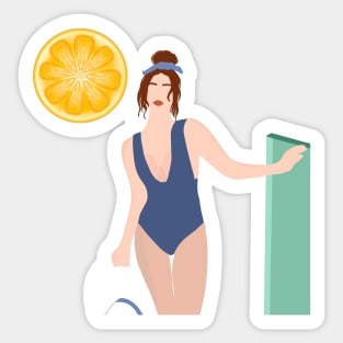 Woman at the beach 9 Sticker